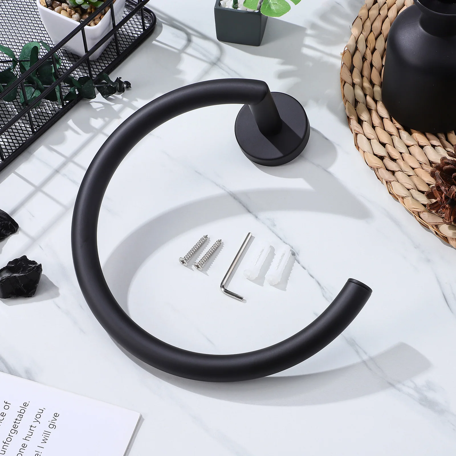 

Stainless Steel Towel Ring Hand Rings for Bathroom Wall Holder Round Rack Mounted Travel