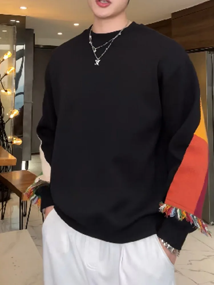 

High-End Oversized Patchwork Color Blo Long Sve Hoodie ex Casual Comfortable Faionable Streetwear Basic Sle