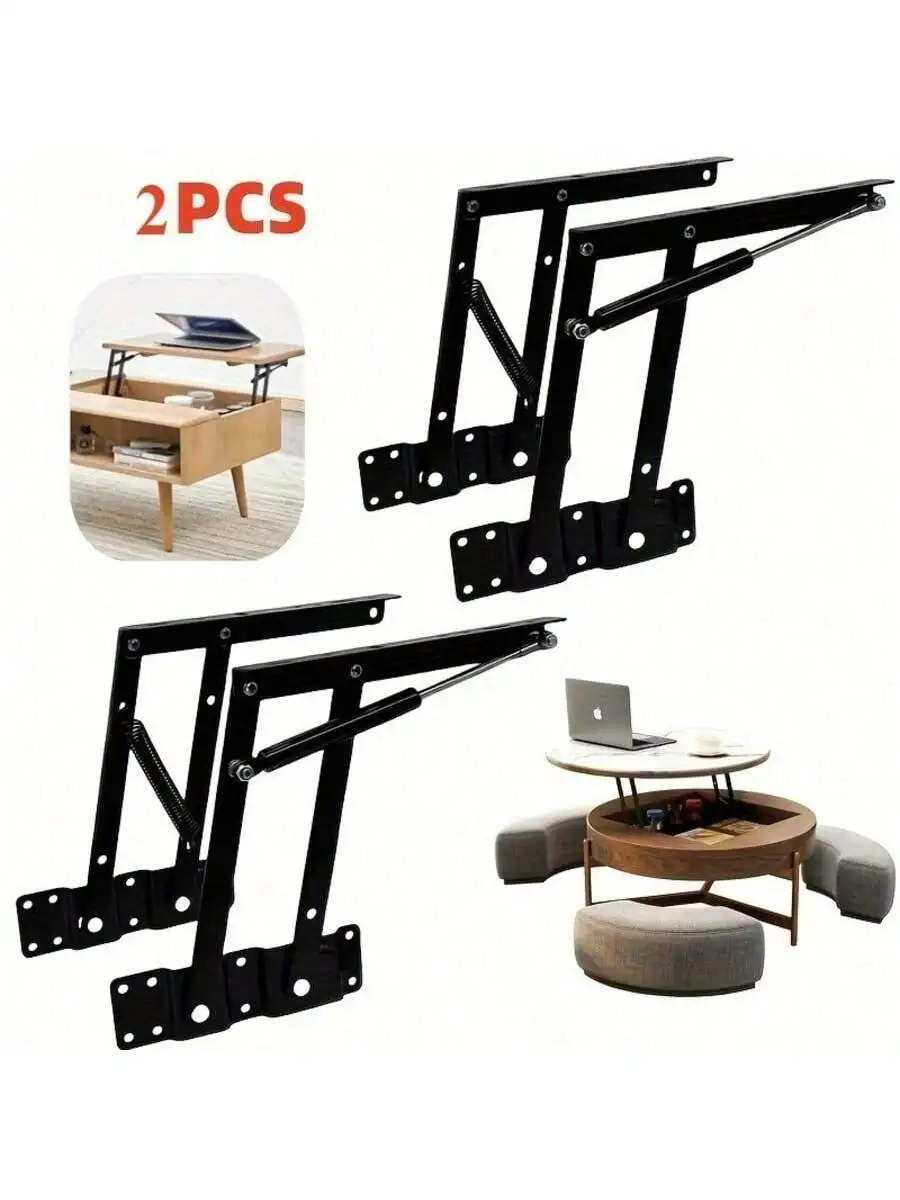 

2pcs Hydraulic Buffer Coffee Table Desktop Bracket Lifter Gas Spring Rod Multifunctional Dining Table Furniture Folding Table Ha