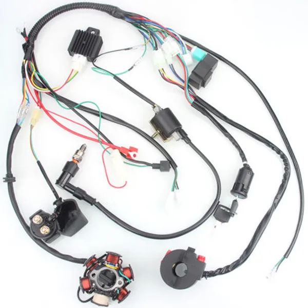 Full Complete Electrics Wiring Harness CDI STATOR 6 Coil For Motorcycle ATV Quad Pit Bike Buggy Go Kart 50 70 90 110 125cc