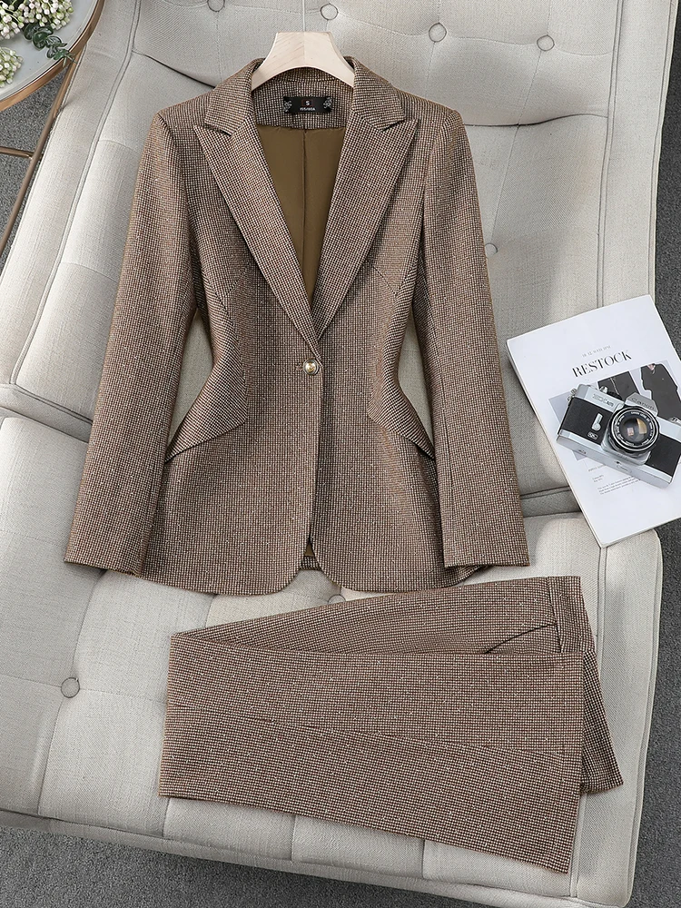 

Женский костюм Ele: повседневная рабочая одежда, модный комплект из дышащего волокна, удобный для поездок на работу