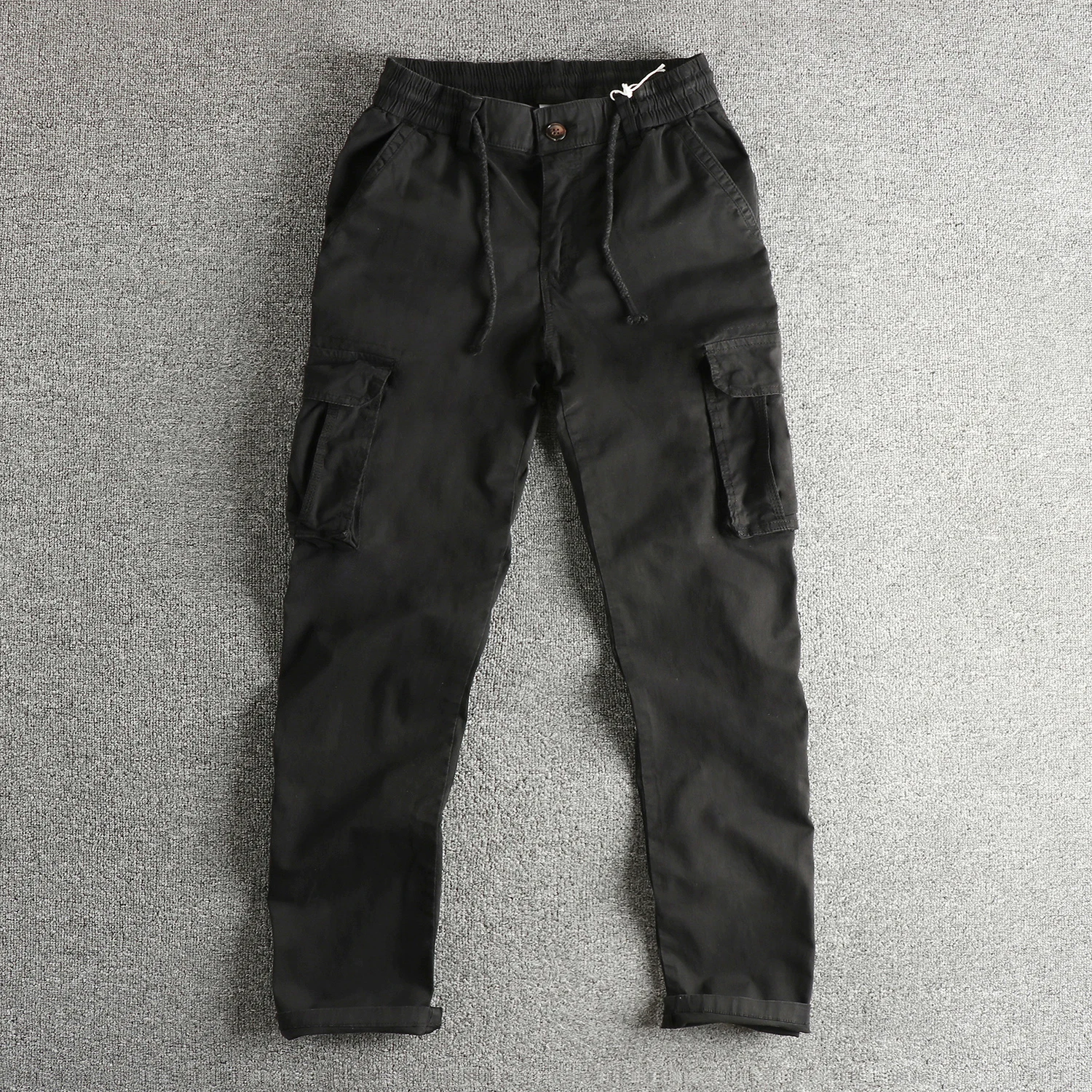 2025 Autunno New American Retro Twill intrecciato multitasche Comfort lavato tuta 97% cotone moda pantaloni casual dritti larghi