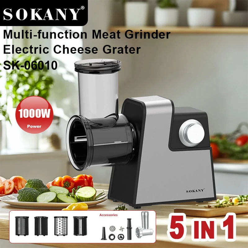 Home-Appliance Electric Meat Grinder Food Processor Vegetable Cutter Electric Cheese Grater Vegetable Shredder 5 Blades 220v