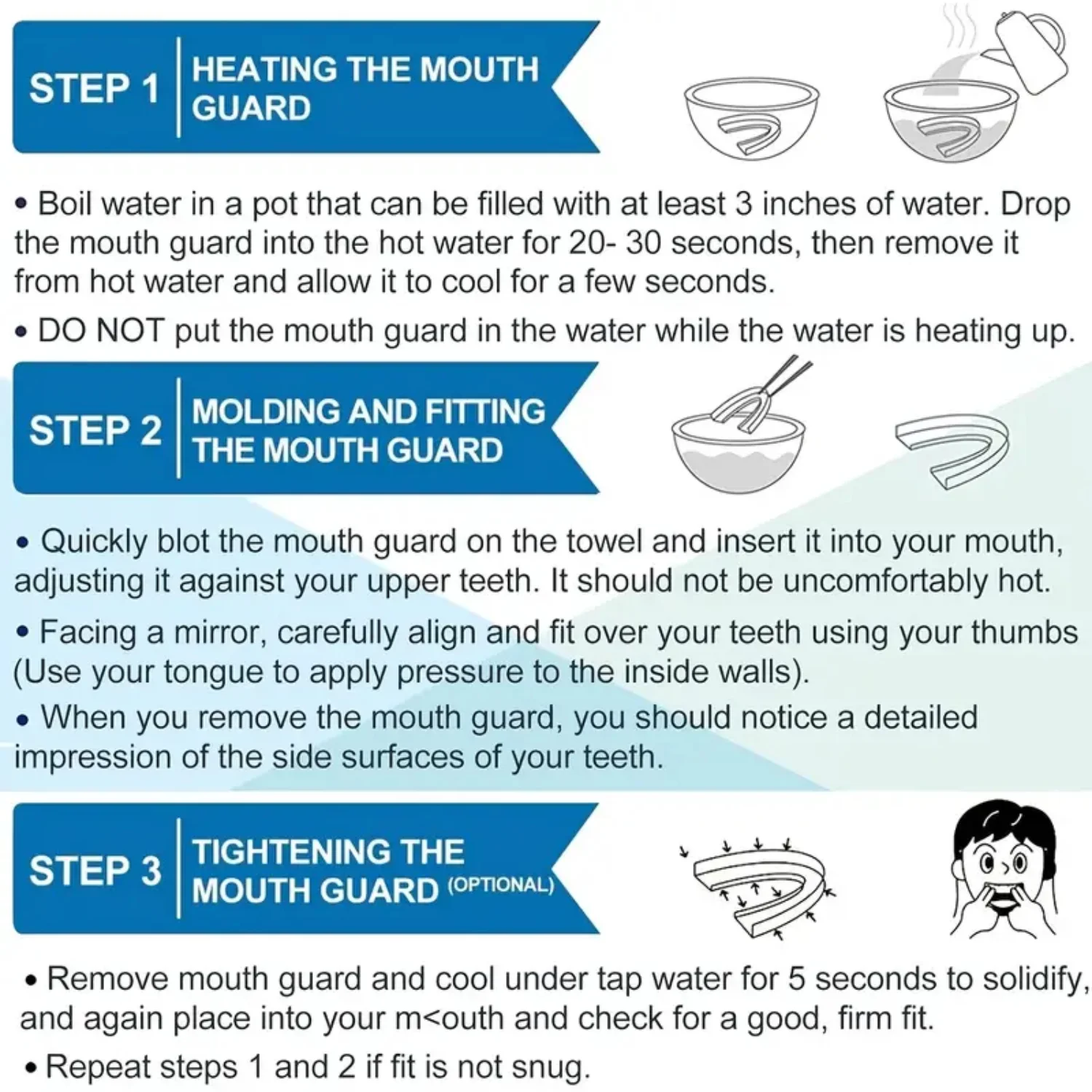 1pc Silicone Mouth Guard for Teeth Grinding, Snoring and Sleep Apnea - Anti-Bruxism Solution