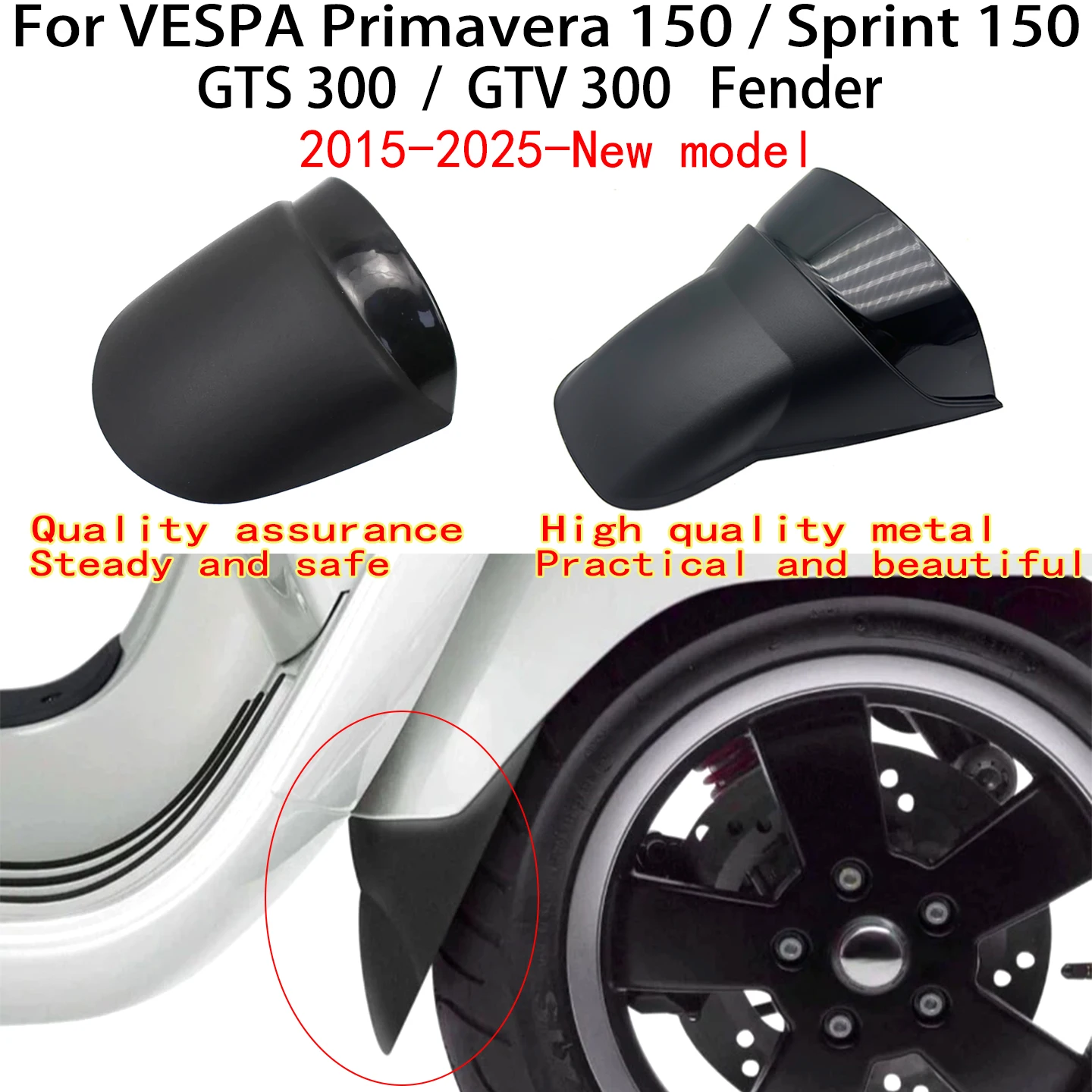 

For VESPA Primavera 150 Fender VESPA GTS 300 Fender Vespa Sprint 150 Fender Vespa GTV 300 Fender lengthen Extend Fender 2025