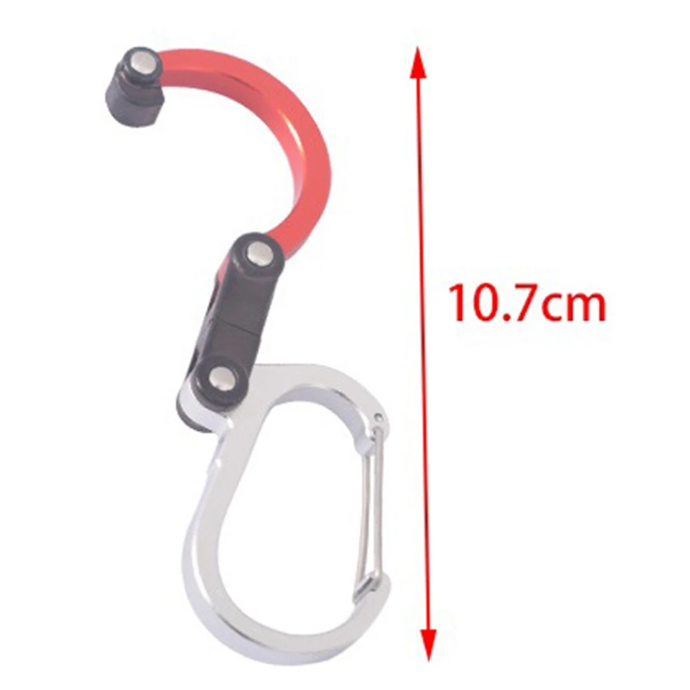 Multifunctional D-Shaped Carabiner Keychain 360 Rotating Hook for Camping, Hiking, Travel (Black)