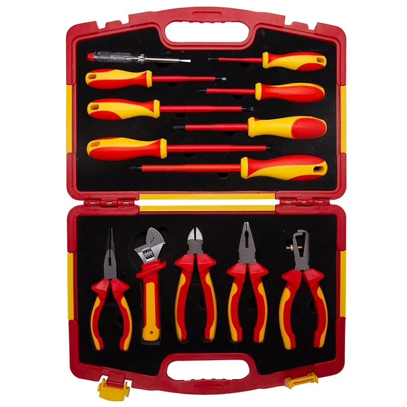 WEDO Manufacture High Quality VDE AC 1000V Insulated Tools Set-13pcs with long Nose Plier Screwdriver