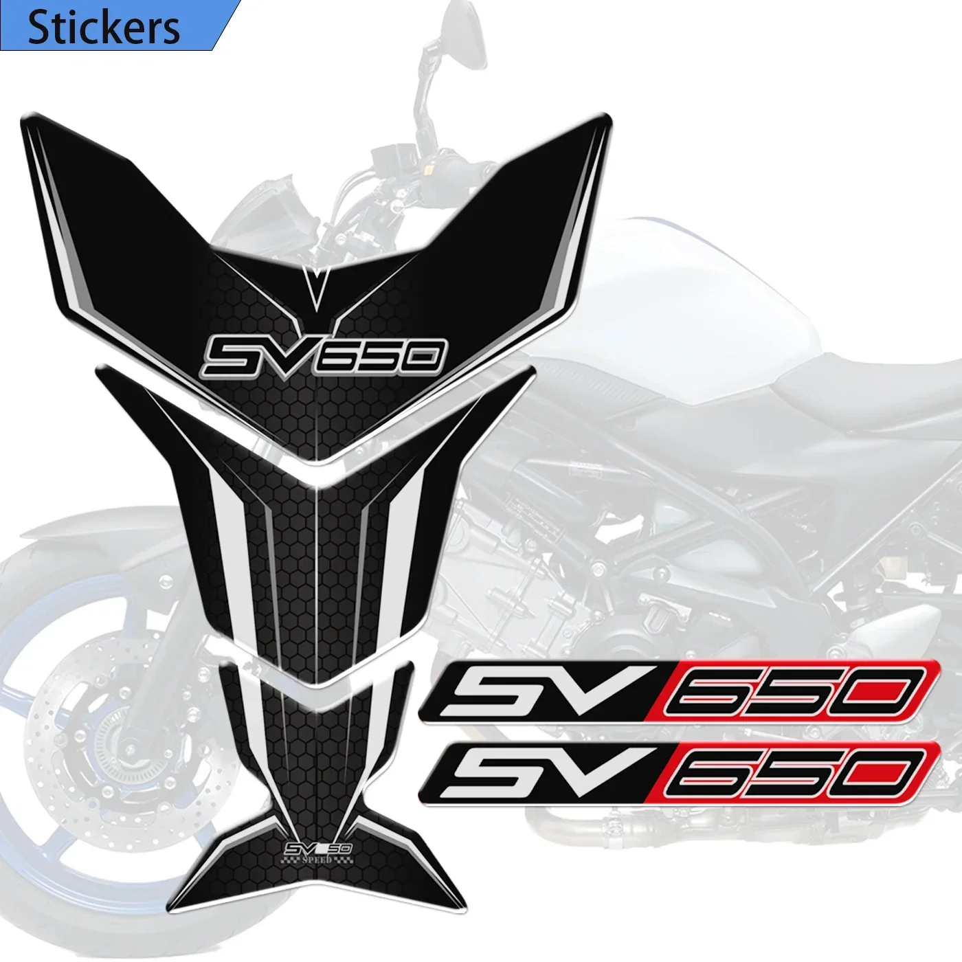 Motorcycle Decals Tank Pad Tankpad Protector Gas Fuel Oil Kit Knee Fish Bone For Suzuki SV650S SV650X SV 650 S X