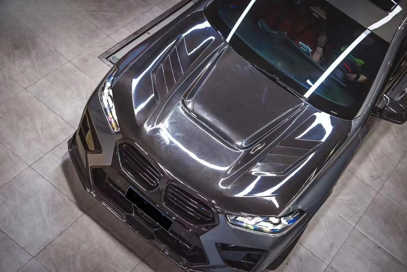 ألياف الكربون الجافة AE نمط الجبهة هود بونيه طقم غطاء المحرك اكسسوارات السيارات ل B X5M F95 X6M F96 X5 G05 X6 G06