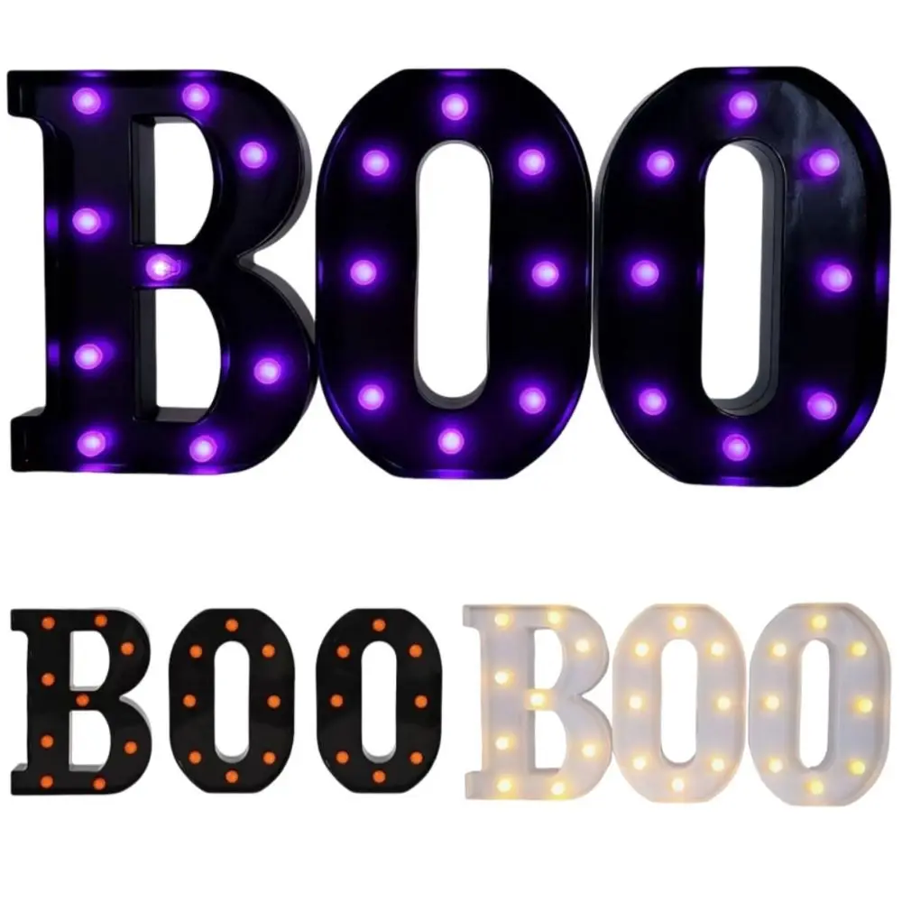 BOO LED Letter Lights Unique Creative Letters Sign Night Lights Funny Durable Halloween Decoration Light Holiday Party Decor