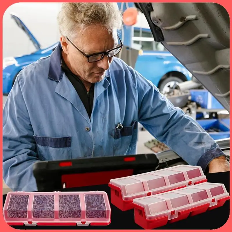 

AA89-6Pcs Screw Organizers Storage Bins With Lids, Plastic Stackable Hardware Organizer Box For Garage Nails Tool Organizing