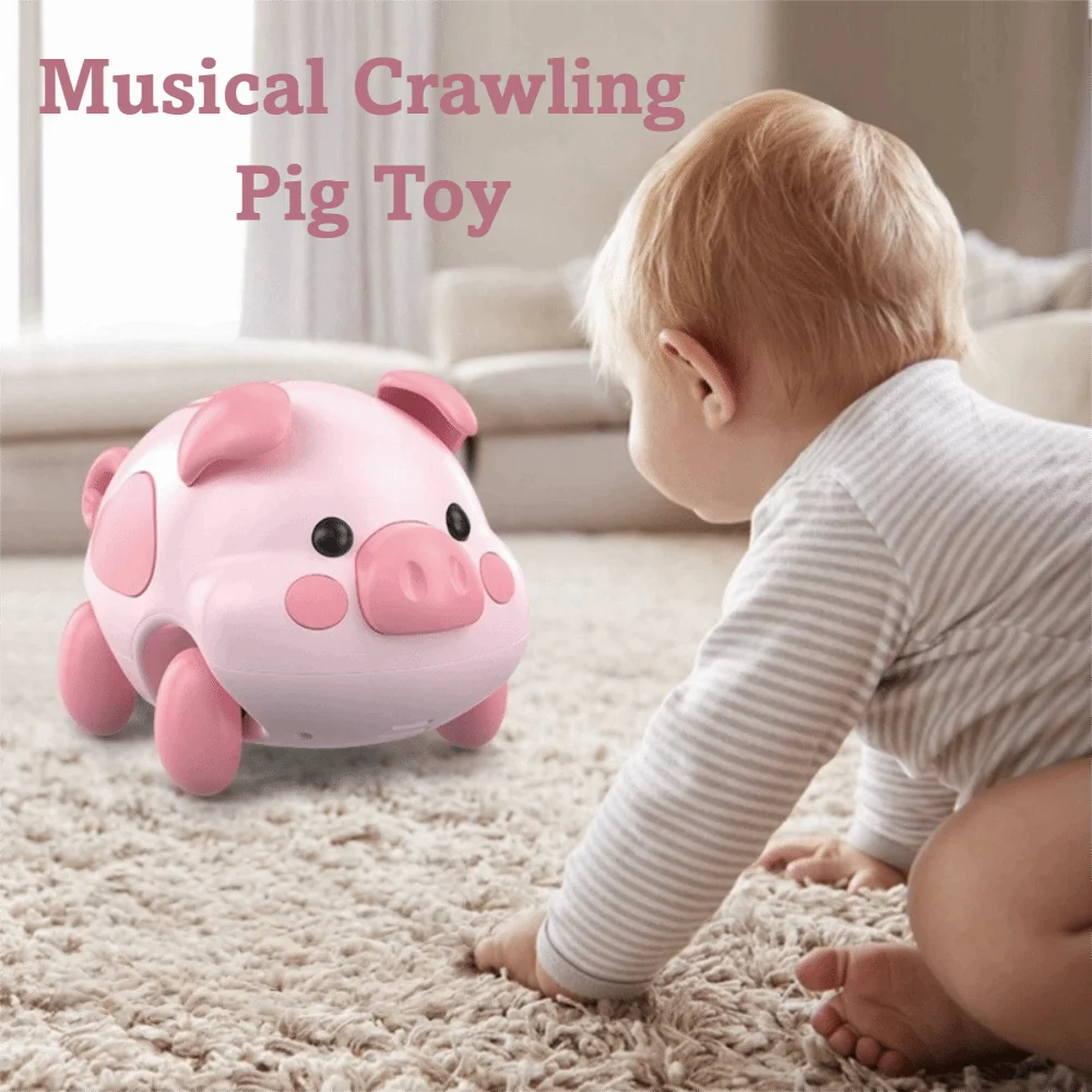 Giocattolo musicale per bambini con rilevamento intelligente, ricaricabile con musica leggera, giocattolo musicale salvadanaio, allenamento strisciante multifunzionale