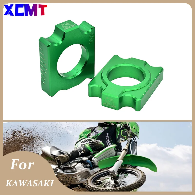 

Motorcycle CNC Rear Chain Adjuster Axle Block Protection Cap For Kawasaki KX125 KX250 KX250F KX450F KLX450R KX 125 250 250F 450F