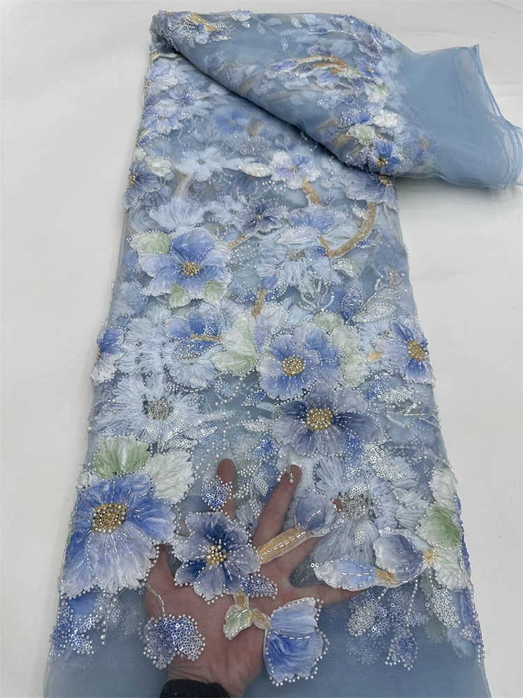 فاخر الأفريقي الترتر مطرز أقمشة الدانتيل 2025 جديد جودة عالية العريس النيجيري الزفاف الزفاف التطريز الفرنسية تول المواد