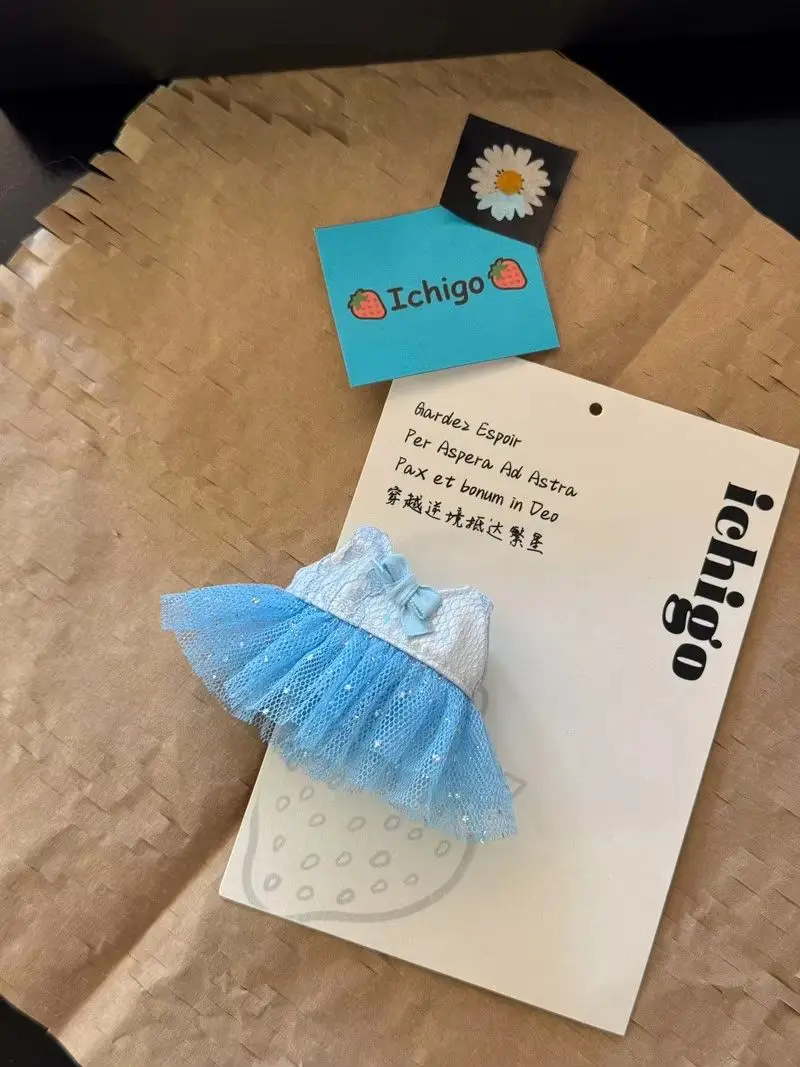 New Arrival For Labubu 4.0 The Pin For Love Vinyl Doll Pendant Mesh Dress Doll Clothing Outfit Replace Decoration Girl Gifts