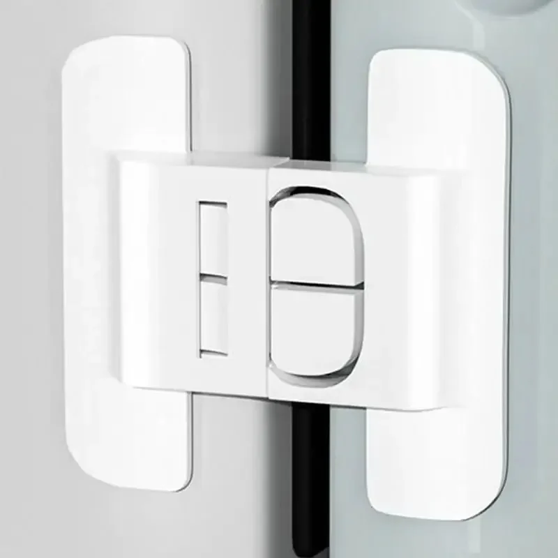 Child Safety Refrigerator Lock Self-Adhesive Adjustable Fridge Closer for Glass Metal Cabinets Home Use Anti-Peel Latch