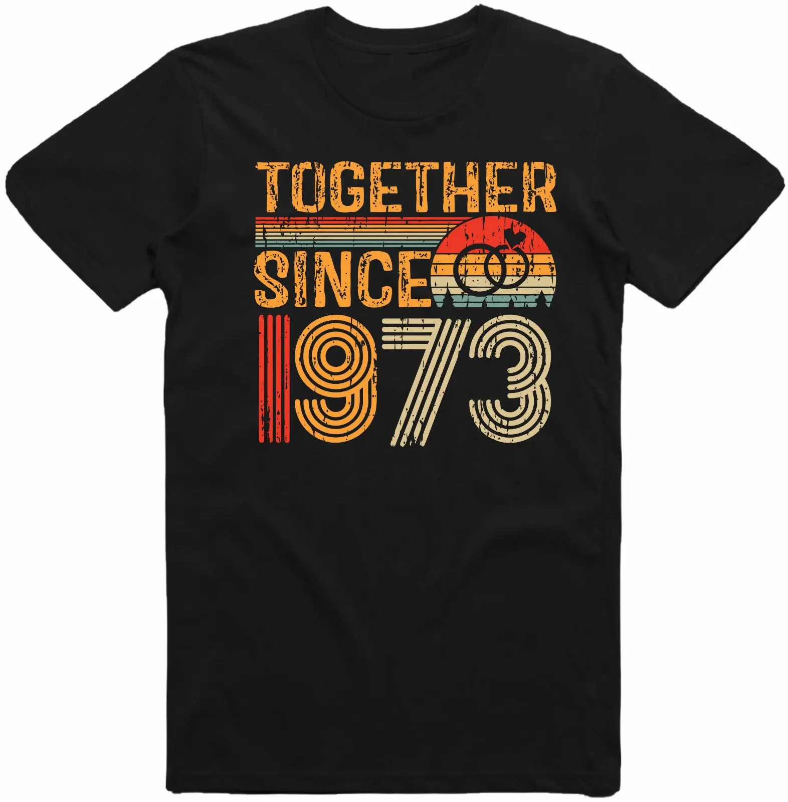 Customise Any Year Together Since 1973 Vintage Couple 50th  T-Shirt Husband Wife Boyfriend Girlfriend T Shirt Tee Top