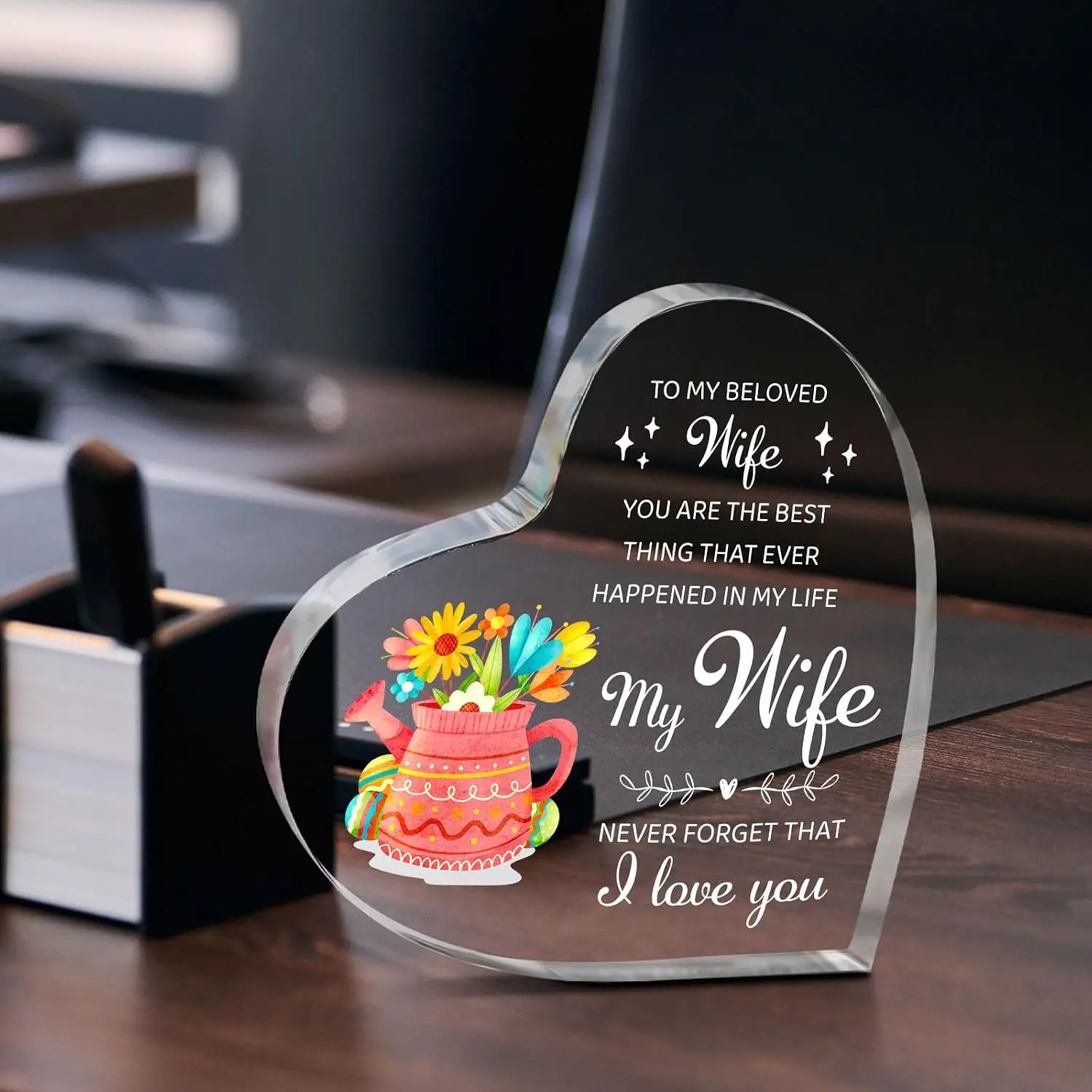 I Love You Wife Sentimental Acrylic Desktop Decor Keepsake Present