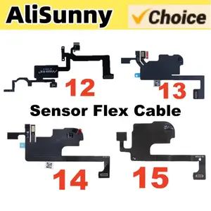 Bilashmart Earpiece Light Sensor Proximity Flex Cable No Speaker iPhone 15 Plus 13 14 Pro Max 12 11 with Mic Ribbon