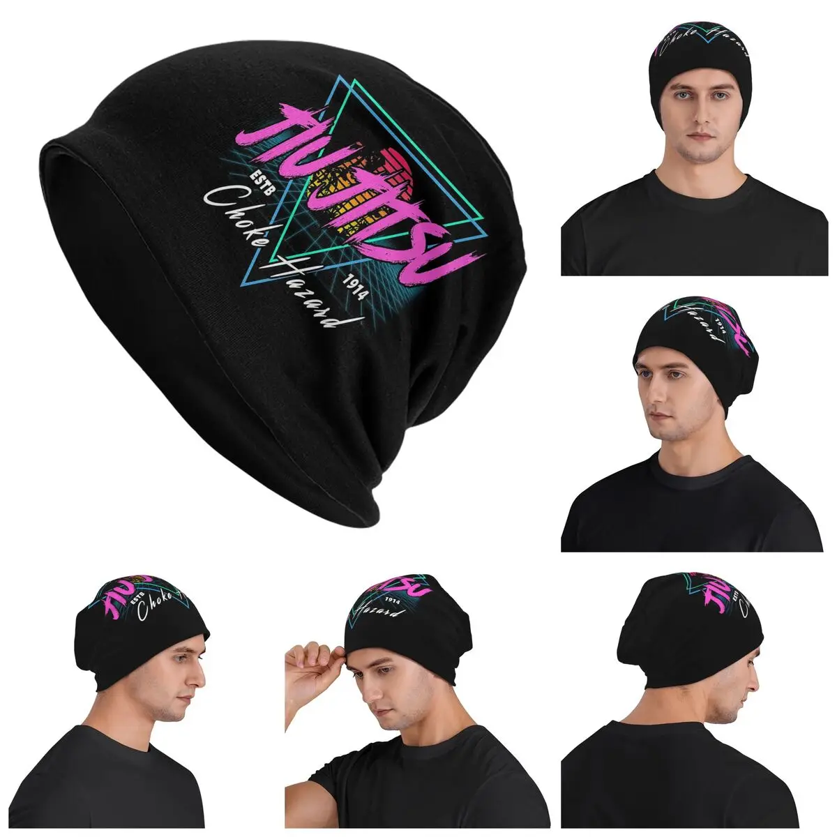 

Vintage 80's Retro Jiu Jitsu - Brazilian Jiu Jitsu Warm Knitted Cap Fashion Bonnet Hat Autumn Beanies Hats for Unisex Adult
