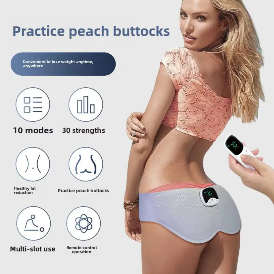 Electric EMS Hip Trainer Buttock Muscle Stimulator With Remote Control 10 Modes Butt Lifting Machine Fitness Massager Slimming