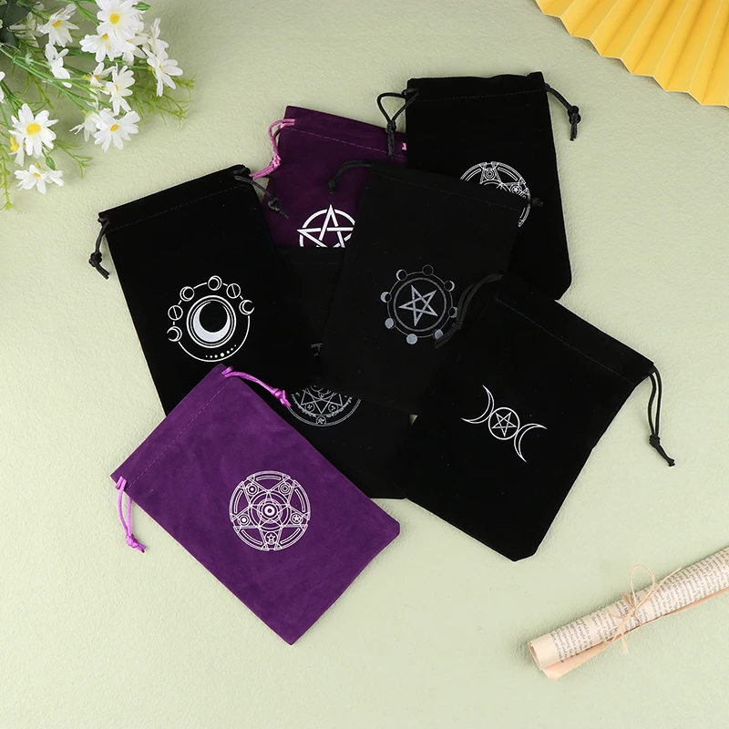 1Pc Velvet Tarots Oracle Cards Storage Bag rune Constellation Witch divinazione accessori gioielli borsa per dadi custodia con coulisse