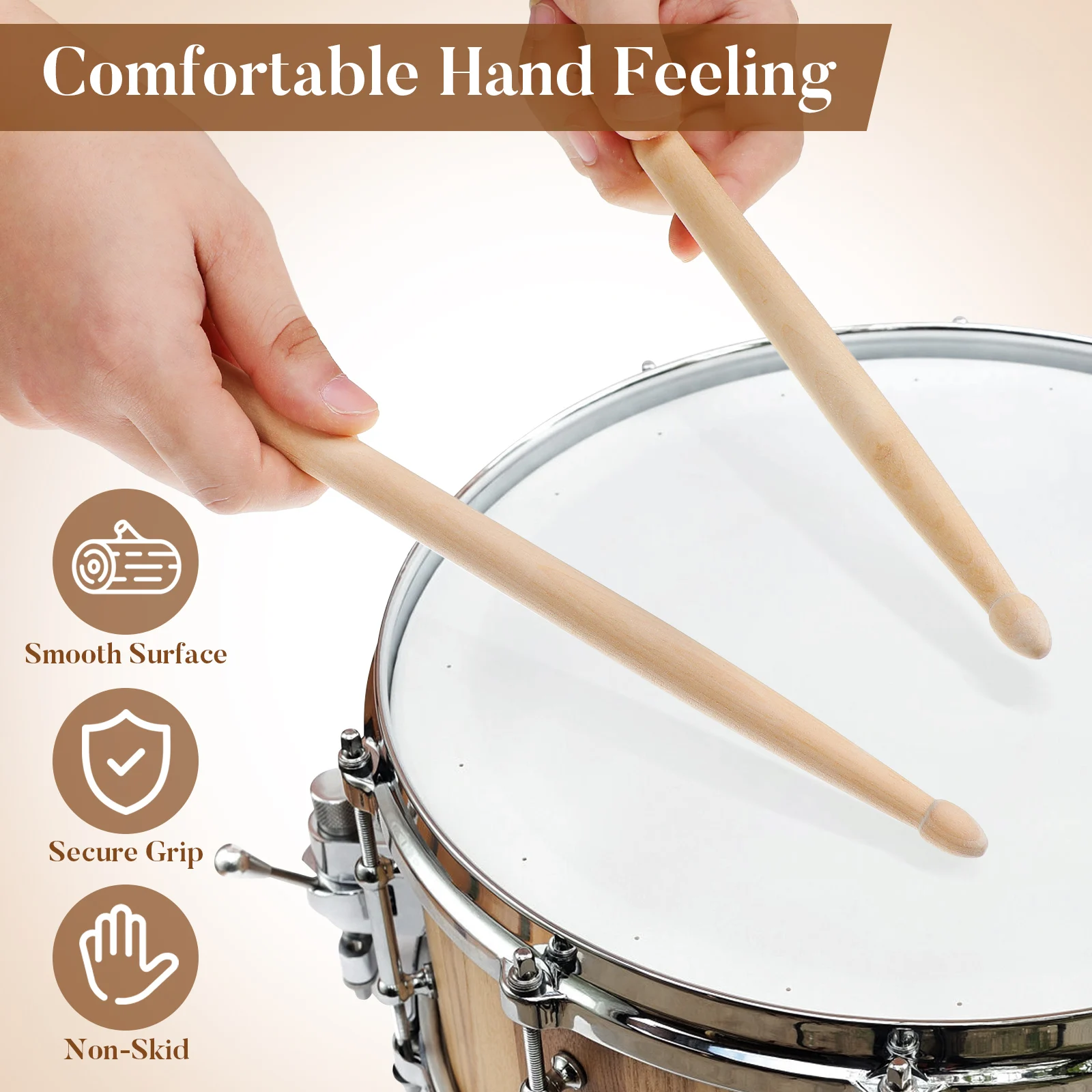 4 قطعة عصي طبلة خشب القيقب أداة قرع مابل الطبل لملحقات الطبل مرحلة الأداء تصميم سلس