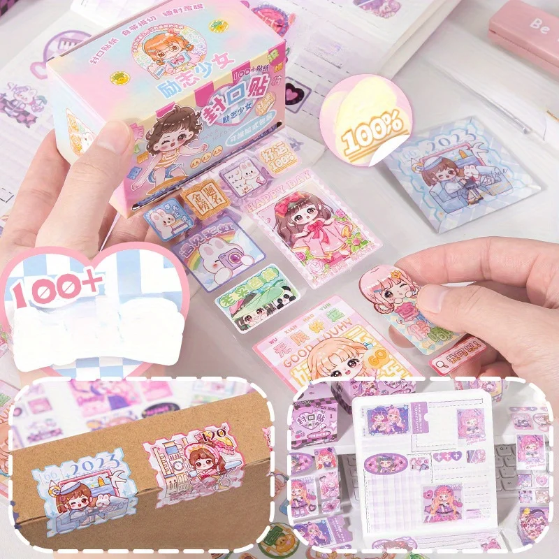Cute sealing stickers, cartoon pendant stickers, mini pattern materials, handbook decoration stickers, inspirational stickers