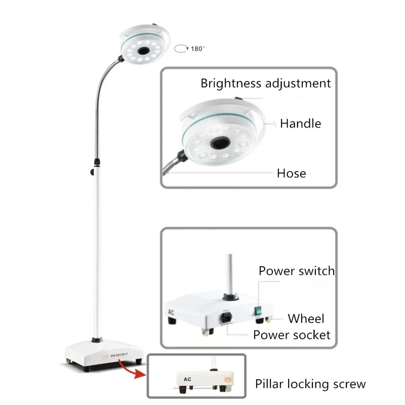 

Adjustable Mobile LED Operating Lamp Surgical Light Medical Bedside Theatre Lighting System