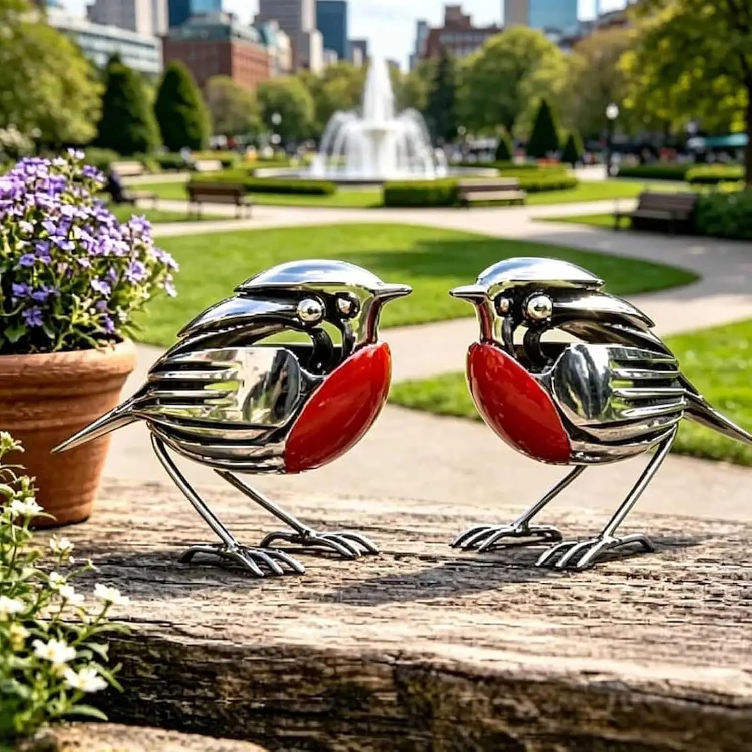 Creativity Handmade Robin Metal Art Sculpture Mockingbird Metal Robin Desktop Small Ornament Robin Statue Robin Ornament