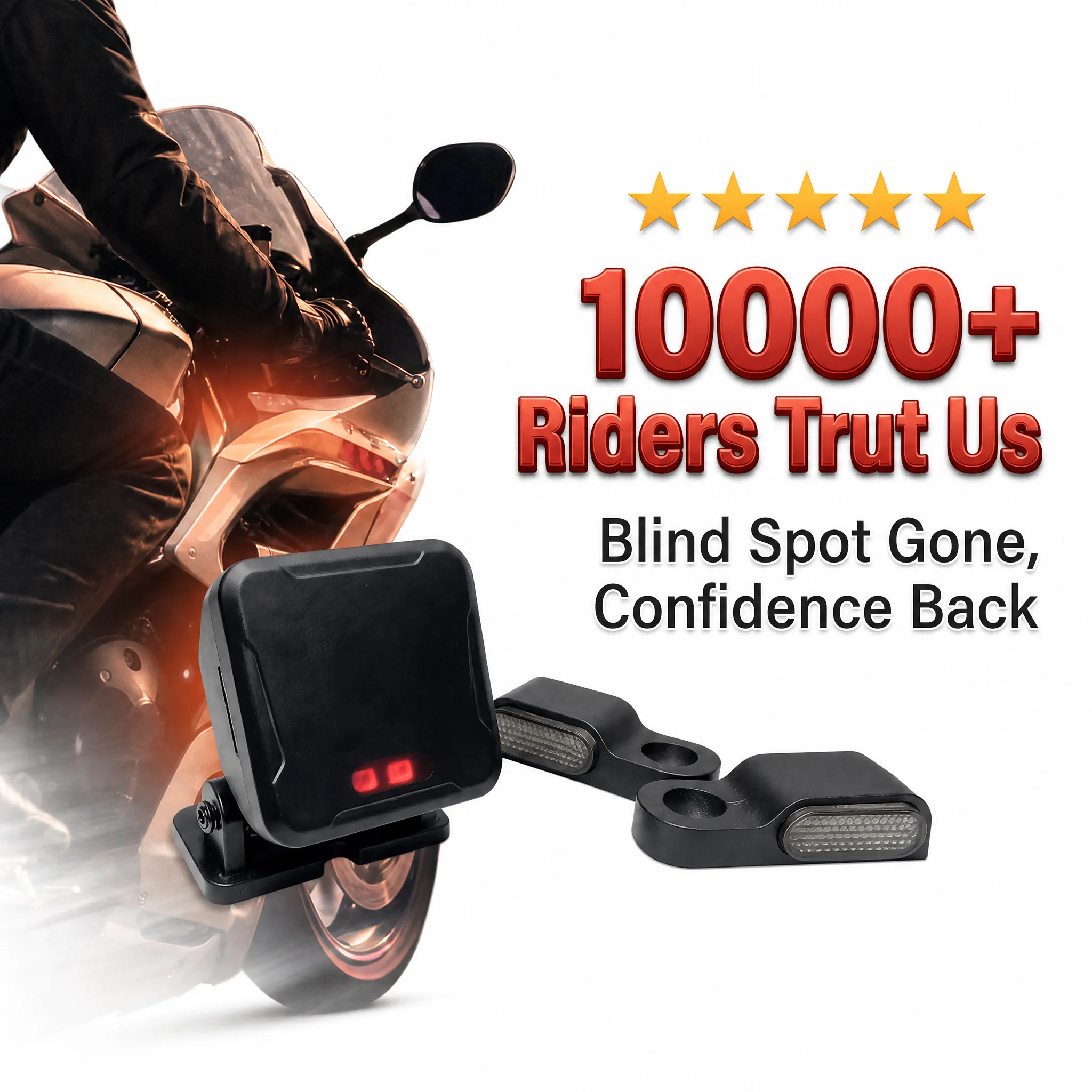 Off-road, long-distance travel, and high-speed motorcycle blind spot monitoring system, motorcycle safety kit, motorcycle radar