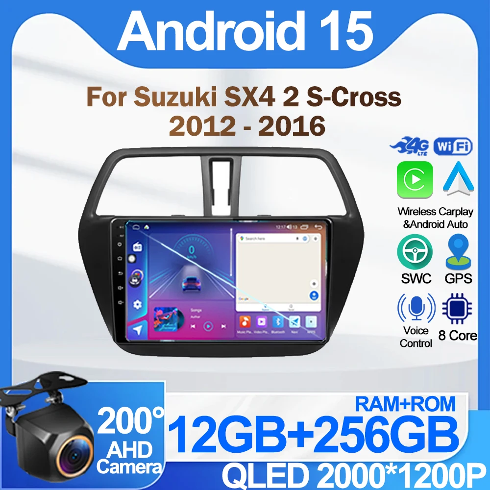 

Android Multimedia For Suzuki SX4 2 S-Cross 2012 - 2016 Car Player GPS Stereo Screen Navigation Auto Radio Screen No 2 Din 5G