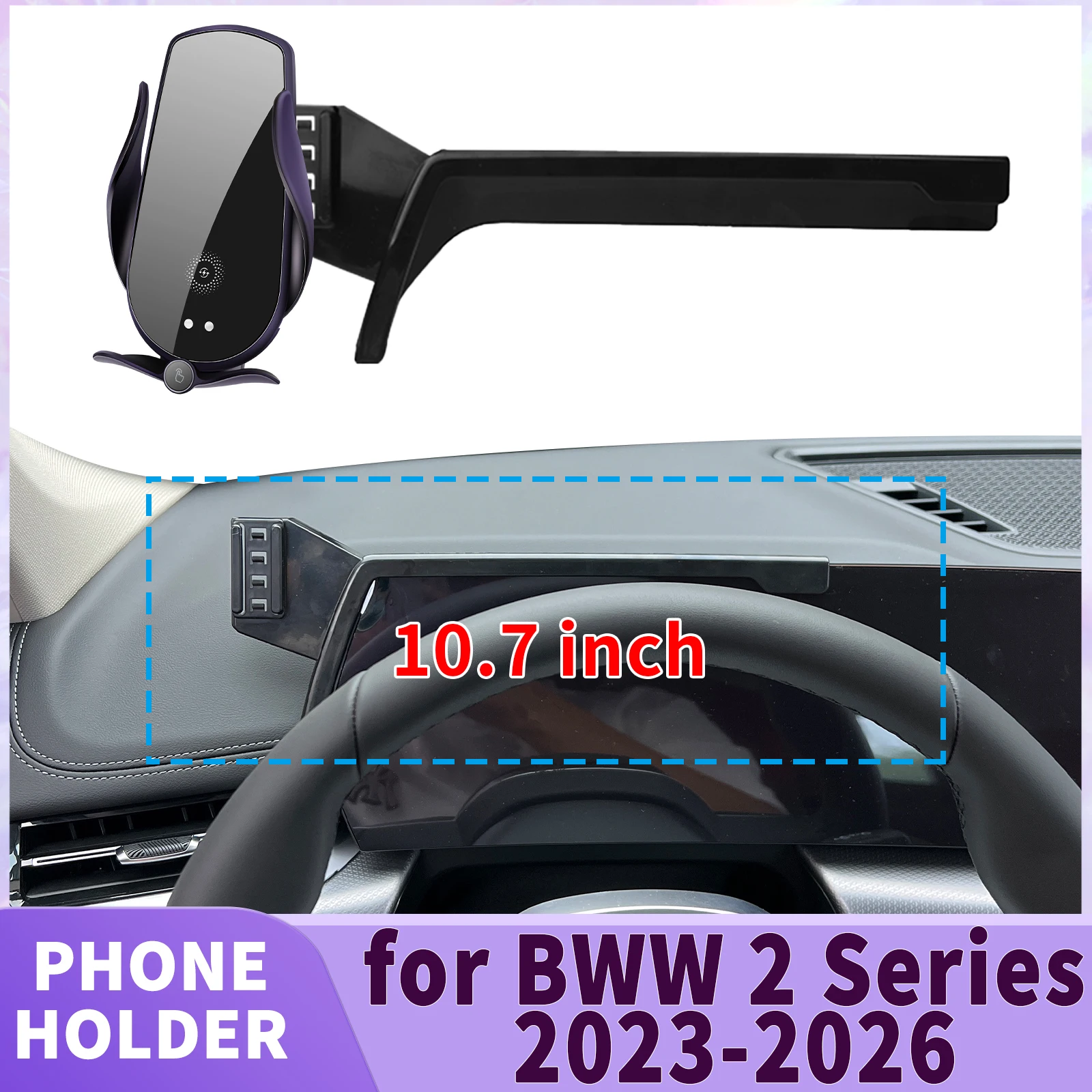 

for BWW 2 Series 2023 2024 2025 2026 2er 218i Active Tourer 120d Screen Base Phone Holder Mount ​​ Secure Clip Car​​ accessoires