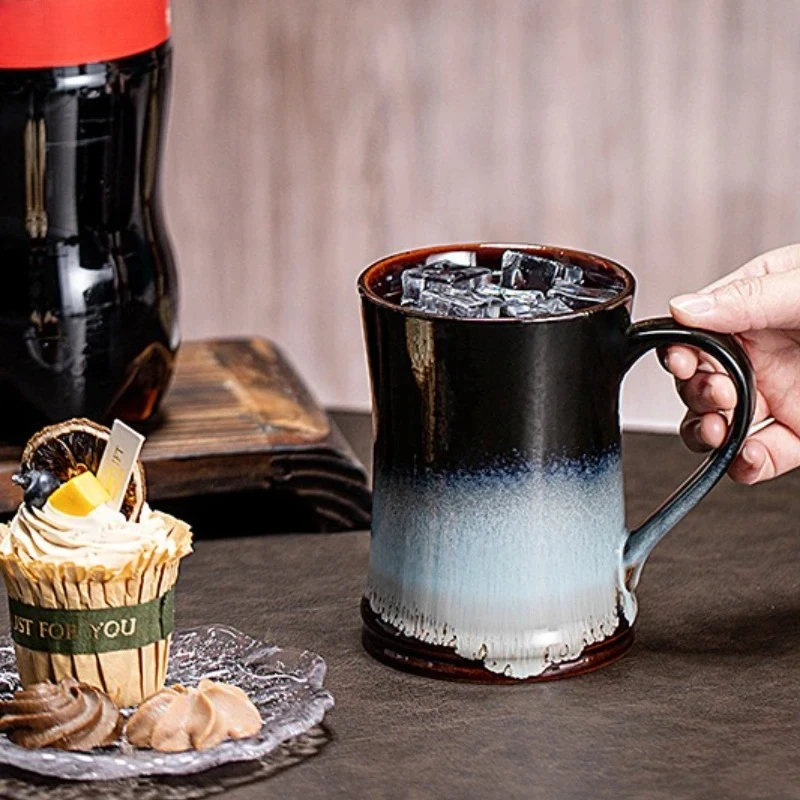 

Ceramic Mug A large teapot Large Capacity Beer Cup Kitchen Bar Supplies Creative Kiln Glaze Ceramic Household Cups