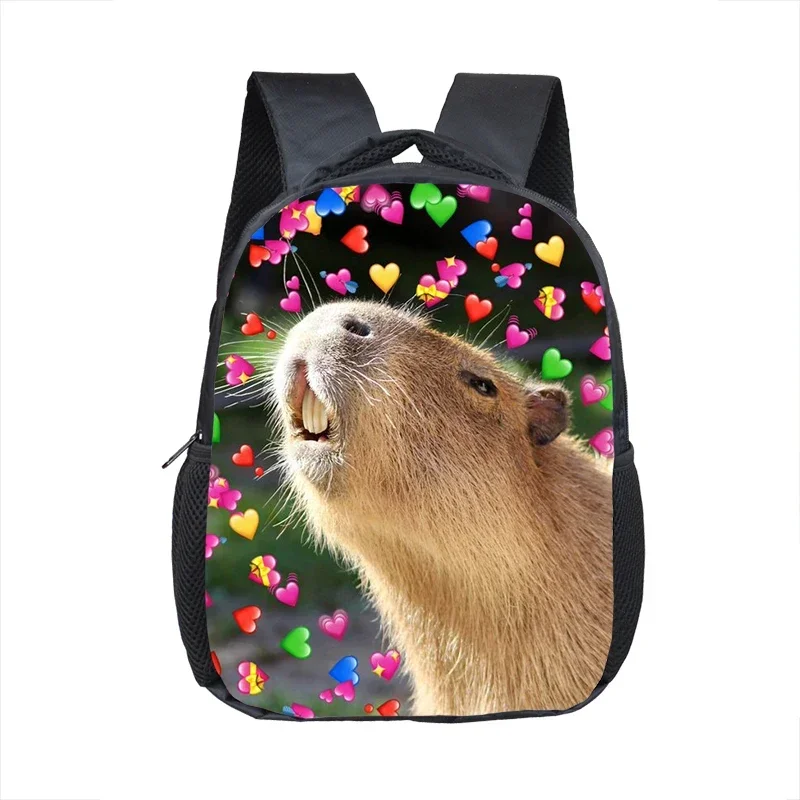 Tas punggung motif hewan Capybara tas TK anak lucu tas sekolah anak-anak tas punggung bayi tas buku untuk tas bepergian 16 inci