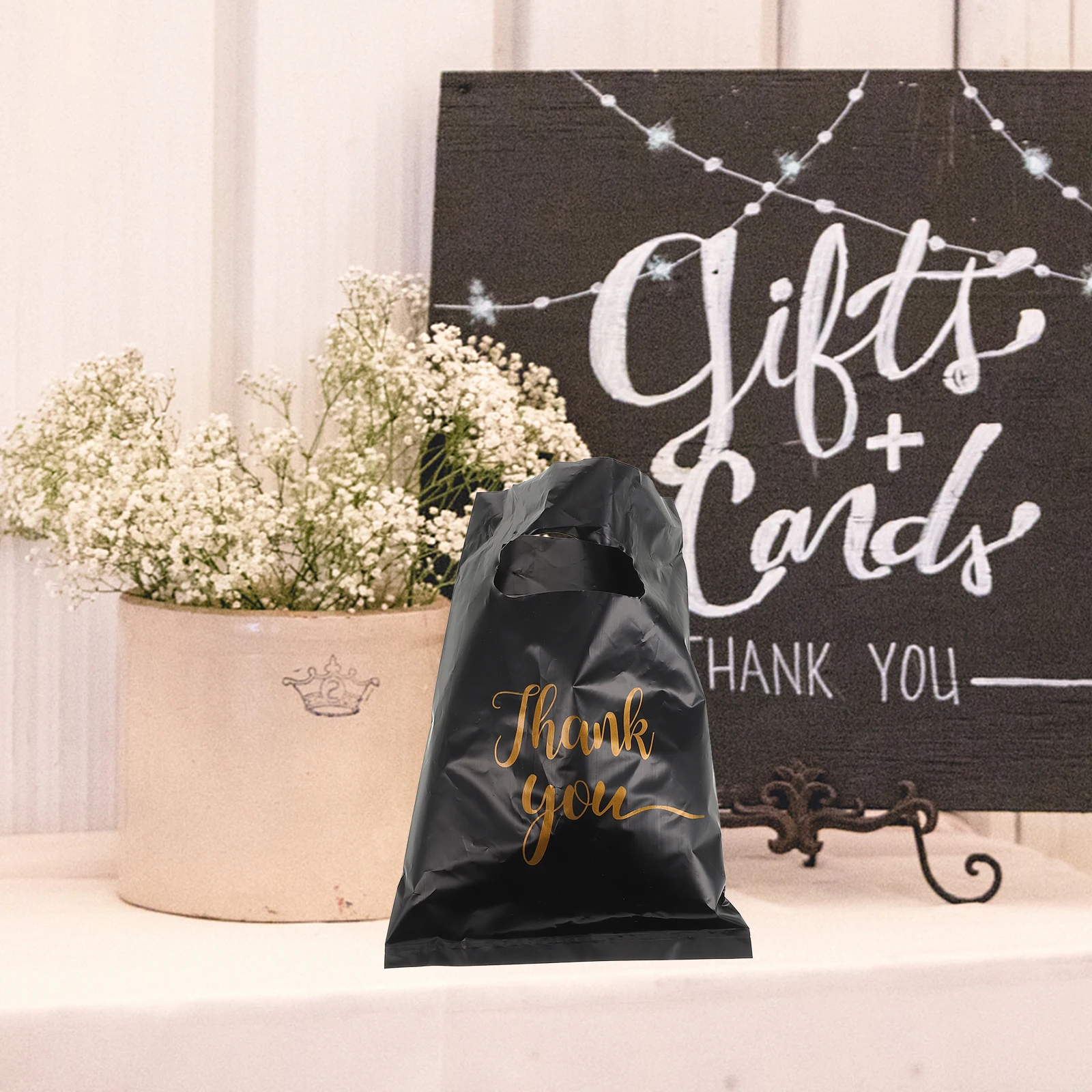 

100 Pcs Gift Wrapping Bag Packable Tote Bulk Thank You Bags Decorative Present Favor Package Shopping