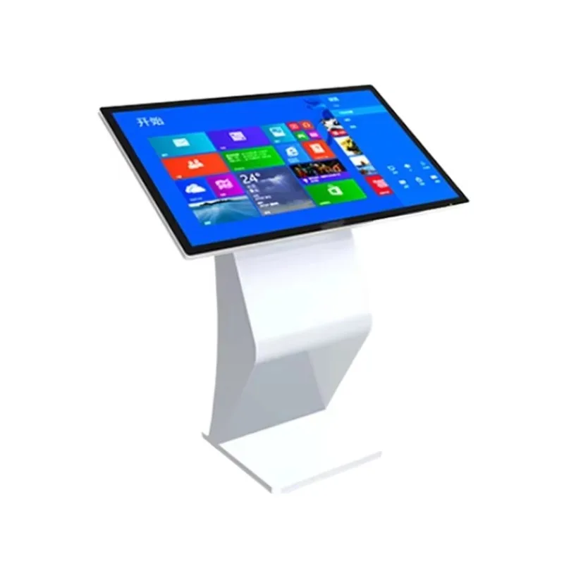 Customize 32 43 49 55 65 Inch K Shape Floor Touch Query Kiosk Horizontal Capacitive  LCD Touch Screen Information