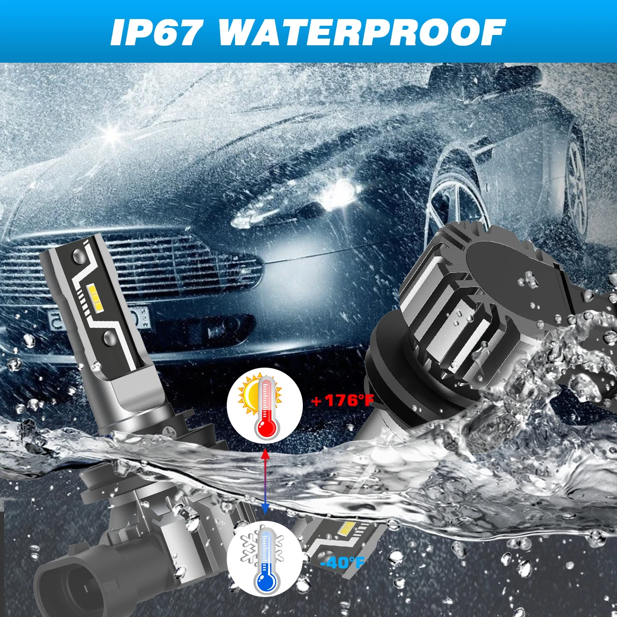 NOVSIGHT H11 LED Headlight Bulb H7 H4 H8 H9 H1 9005 HB3 9006 HB4 880 881 Mini Size Car Lamps 50W 10000LM Headlamp 6500K Fog Lamp