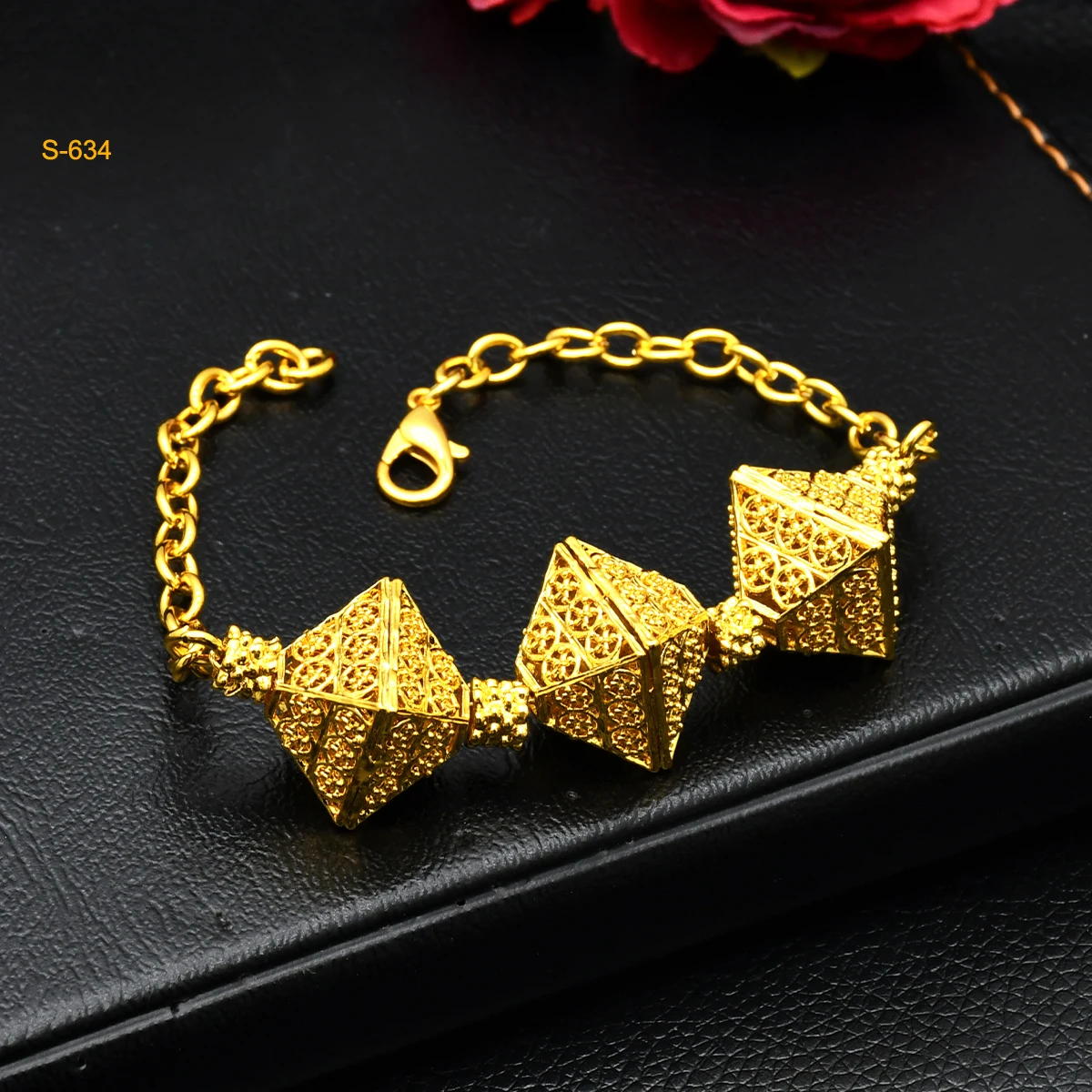 Fashion Dubai Gold Color Jewelry Set for Women Nigeria Wedding Necklace Earrings Bracelet Ring Bridal Jewellry Accessories 24K