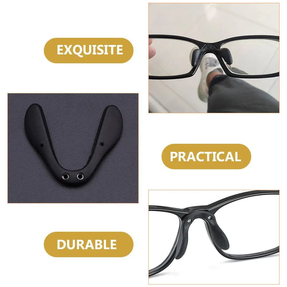 4Pcs Nose Pads Eyeglasses Nose Protector Soft Rubber Metal Fit Most Frames Prevent Slip Comfortable Cycling Outdoor Glasses