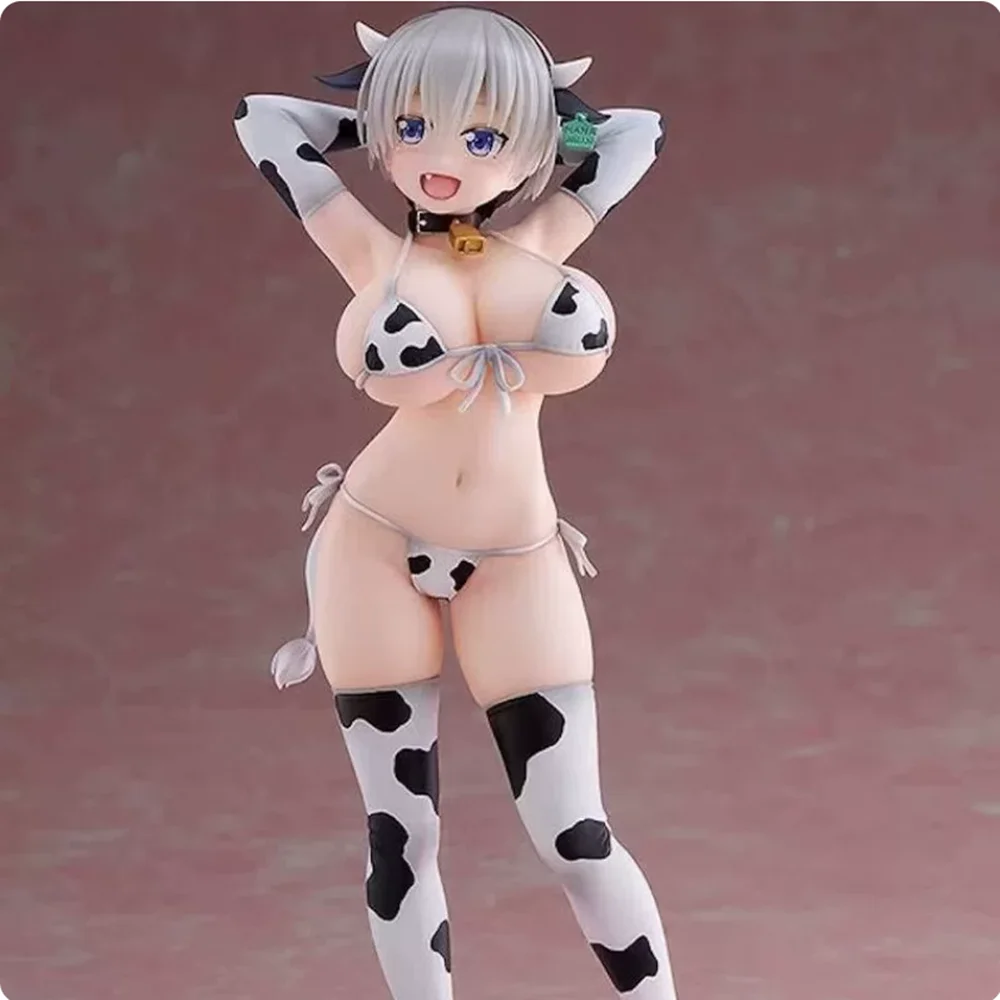 22cm Uzaki-chan Wa Asobitai! Tsuki Uzaki Anime Girl Figure DreamTech Cow Pattern Bikini Action Figure Model Toys Gift
