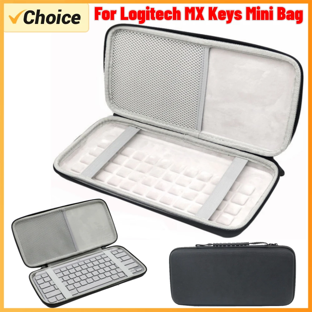 EVA Hard Case Illuminated Keyboard Protective Storage Bag Travel Carrying Case for Logitech MX Keys Mini Wireless Keyboard