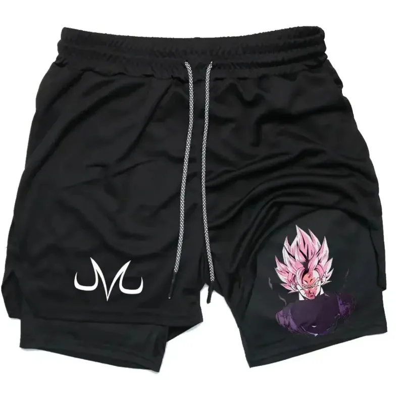 Dragon Ball Anime Black Training Rose Spiked Hair Fighter Print avec effet de fumée violette Blanc M Logo Jvc Texte Blanc Cordon