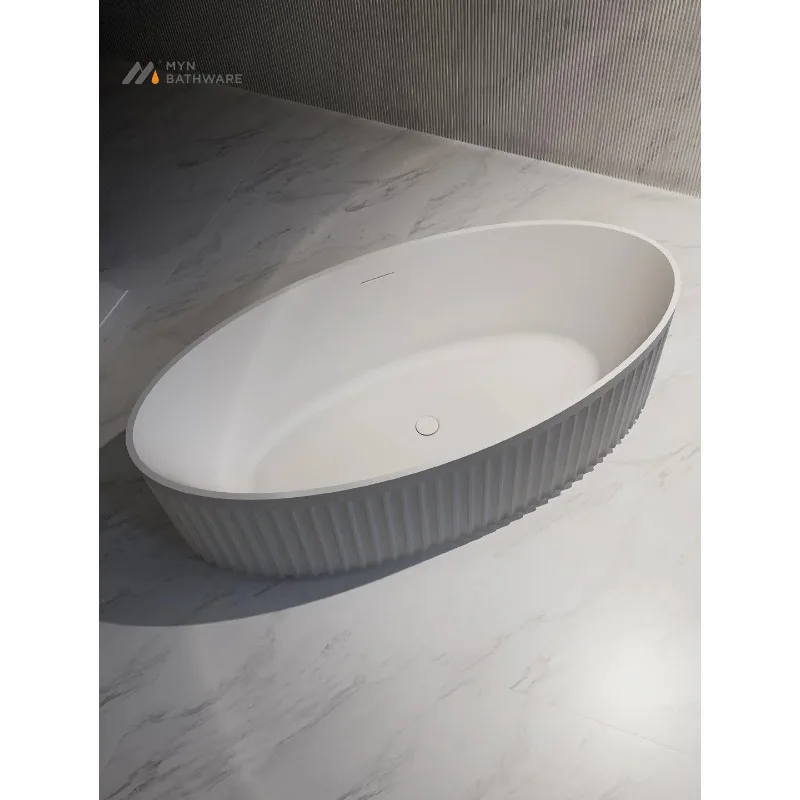 حوض استحمام ذو سطح صلب من الراتنج الحجري المركب ذو التصميم الأبيض للبيع