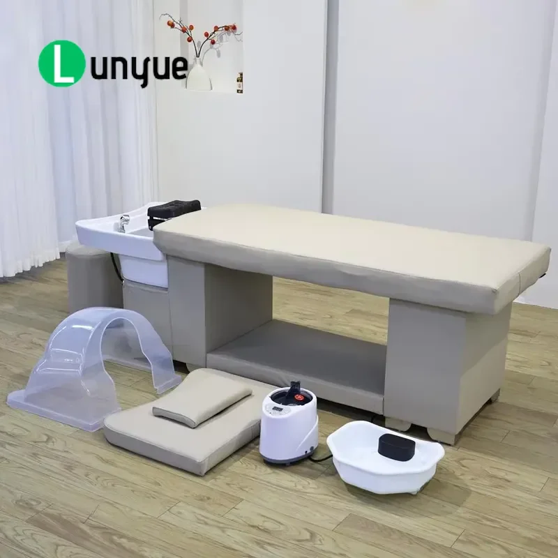 Japanese Head Spa Shampoo Bed with Basin for Beauty Hair Washing Service Comfortable Massage Furniture Professional