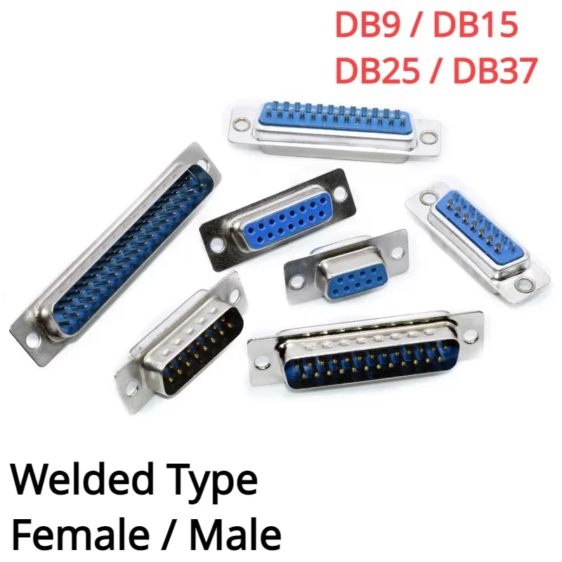 D-SUB Connector 9/15/25/37 Pin Male Female Solder Type DIP Straight Mount Serial Port Adapter 2 Rows DB9 DB15 DB25 DB37