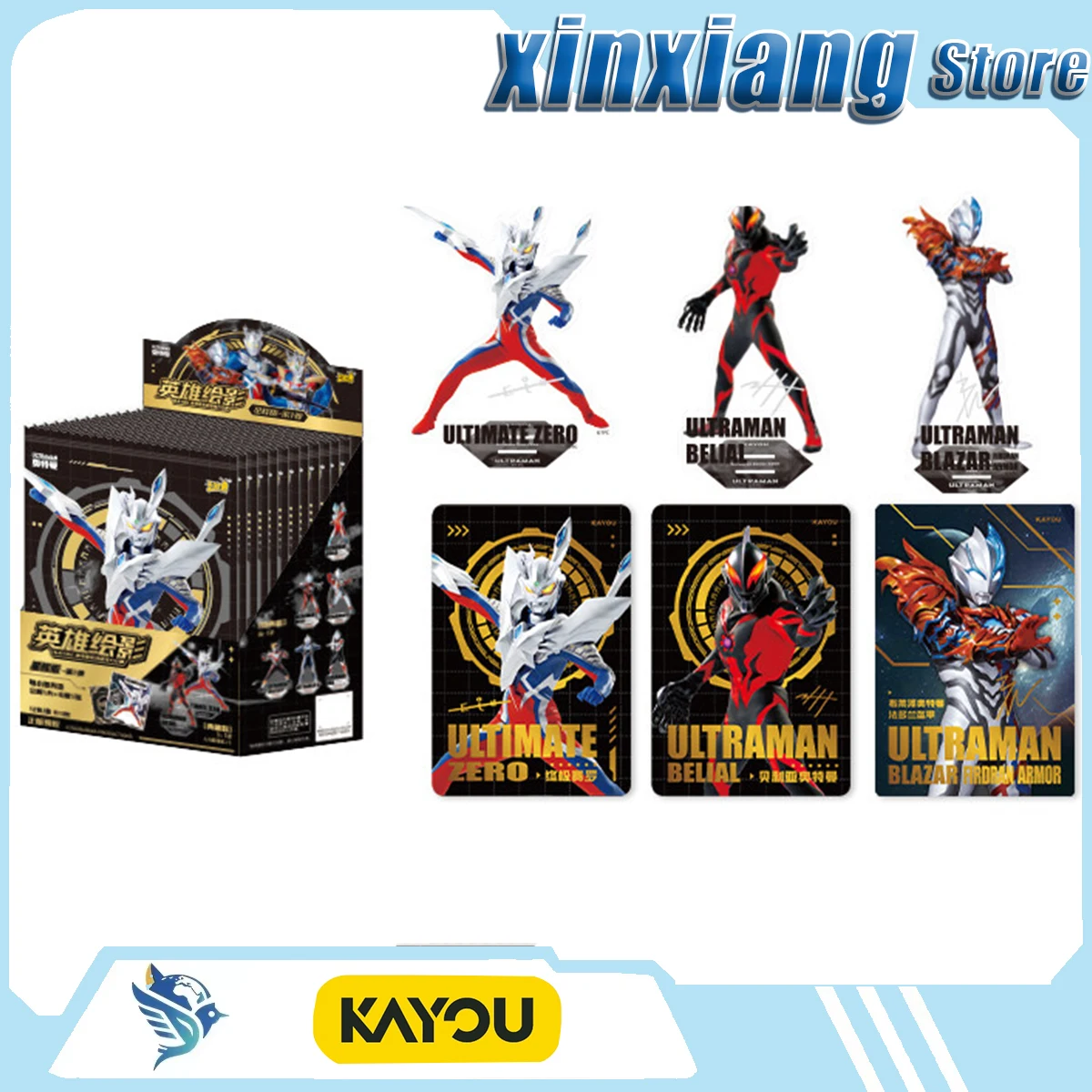 

KAYOU Ultraman Collectible card Human-shaped upright signboard Decorative items surprises comics souvenirs trendy toys animation