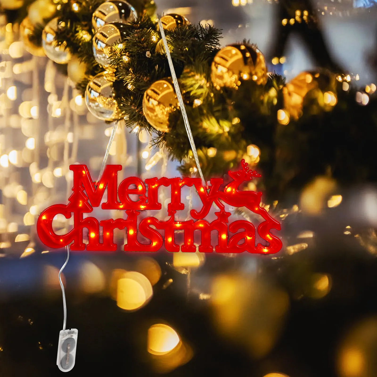 Christmas Garland Letter Light Board Lightweight Hanging Xmas Decorative Atmosphere Lamp Ideal for Home Party Ktv Shop Window