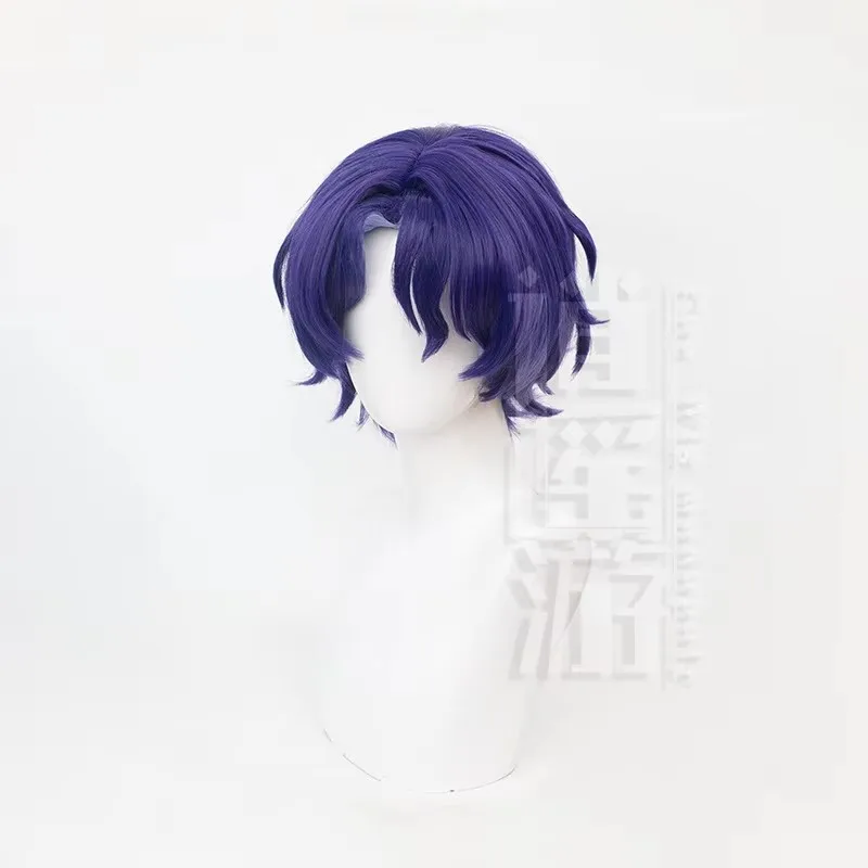 Dr.Ratio Cosplay Wig Game Honkai: Star Rail 35CM Purple Heat-resistant Synthetic Hair Halloween Party Anime Cosplay Wigs+wig Cap