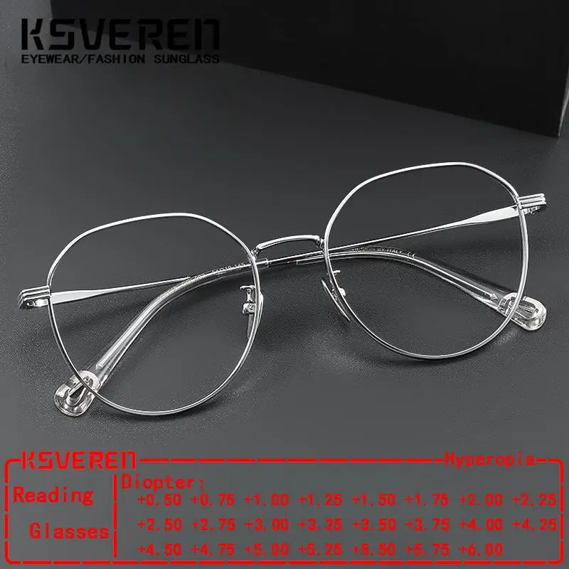 

Fashion Comfortable Eyeglasses Vintage Pure Titanium Luxury Eyewear Oval Optical Prescription Glasses Frame Men 0 +0.5 To +6.0